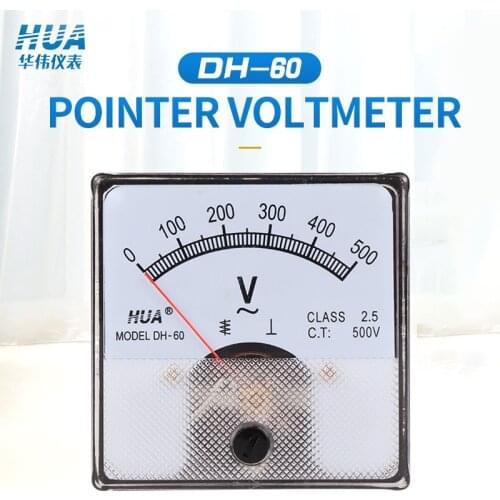 DH-60 AC Analog Voltmeter 5V10V15V20V30V50V100V150V200V300V400V450V500V600V voltage meter manufacturers direct sales