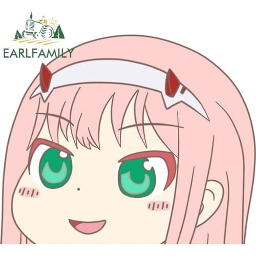 EARLFAMILY 13cm x 10.7cm for Darling In The Franxx Zero Two Laptop Car Stickers Personality Anime DIY Car Door Trunk Decal