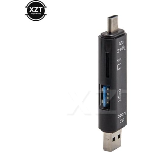 New Type-c 5-in-1 OTG Card Reader for Android Letv Type-c Phone/ Type-c Universal For TF Micro SD / Micro USB / USB Card Reader