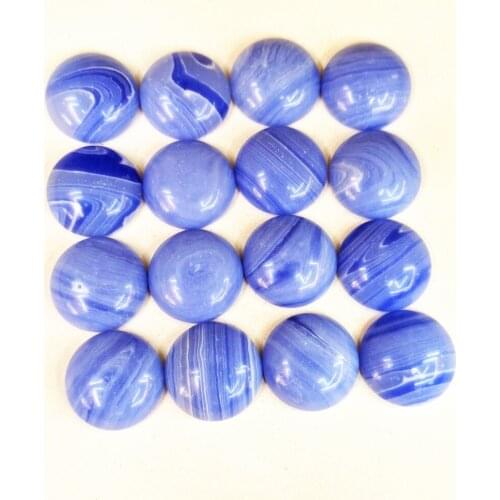 Hot Selling Good Quality Blue Stripe Onyx Round Cabochon Beads 16mm Wholesale 31pcs/lot Free Shipping 2021 Fashion