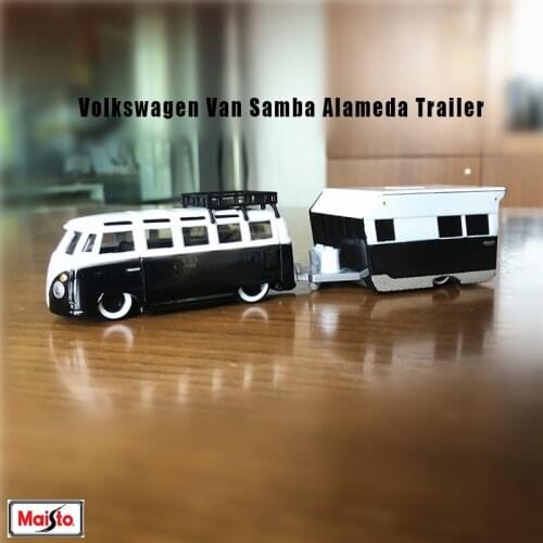 Maisto 1:64 New Product Volkswagen Van Samba Alameda Trailer Design elite transport Die-casting car model collection gift toy