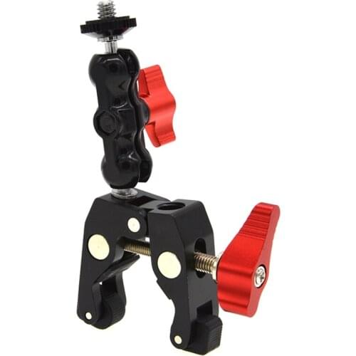Multi-function Ball Head Clamp Ball Mount Clamp Magic Arm Super Clamp Photography Accessories with 1/4 Thread for Cameras, LEDs