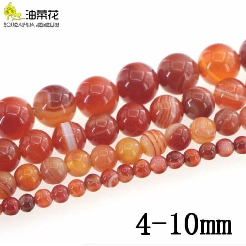 Fashion Natural Agates Stone 4-10mm DIY Round Beads Making Design Girl Woman Christmas Gift Jewelry Necklace Bracelet 15inch