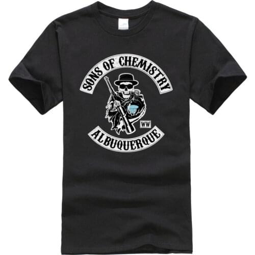 Sons of Chemistry Breaking Bad Funky Mens T Shirts Hallowmas Christmas Crew Neck Print Tshirts 100% Cotton Geek T-Shirt Male