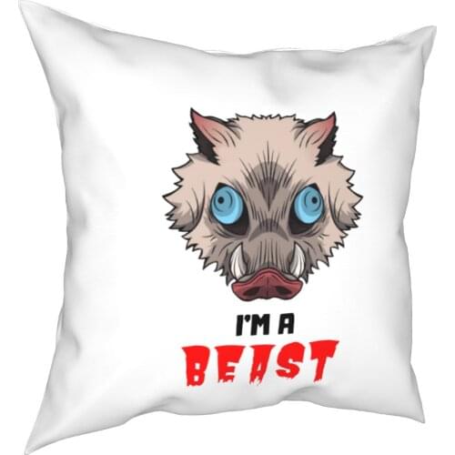 I am an animal Hashibira Inosuke pillowcase Polyester pillow cover Demon Slayer Anime pillow case House 40X40cm cover