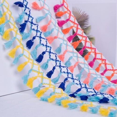 New Fringed Ribbon Lace Manual Materials National Wind Polyester/Cotton Lace DIY Sofa Fabric Accessories Curtain Decoration Lace