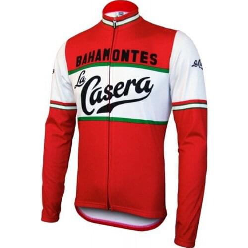 CUSROO 2021 MENS NEW La Casera Winter fleece Long Sleeve Cycling Shirt Mens Summer Bike Clothing Customized Jersey Tops