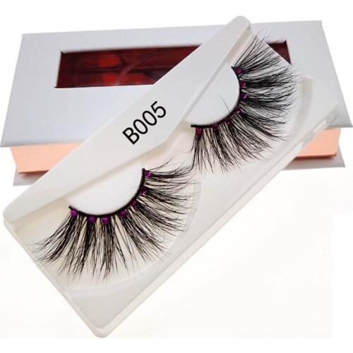 NEW Color Glitter Diamond 25mm natural thick Eye lashes wispy makeup extention tools 3D mink hair volume soft false eyelashes