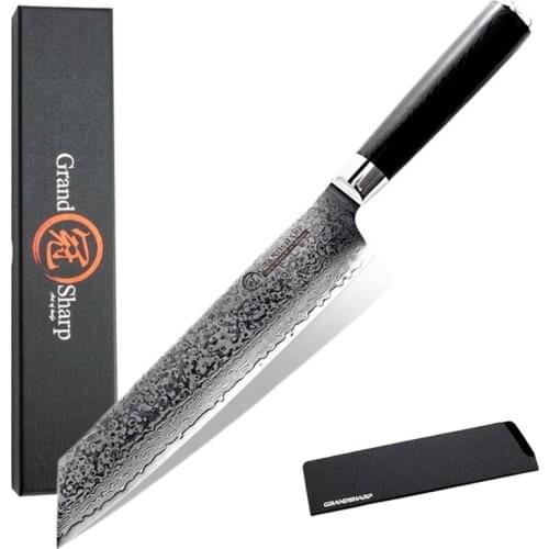 GRANDSHARP Damascus Chef Knife 8.2 Inch VG10 Japanese Steel Kitchen Knife Japanese Damascus Knives Pro Chef Cooking Tool Gift