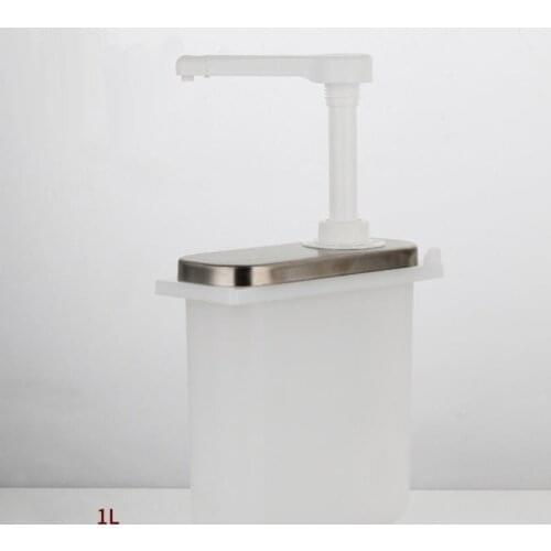 Plastic Pump Dispenser Bottle, 1L / 0.26 Gallon or 2L / 0.53 Gallon Jug with Pump for Sauces, Syrups, Soaps and More