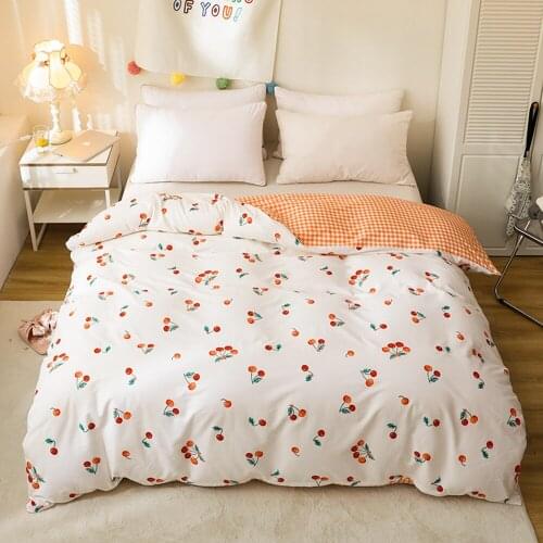 Home Textile 1pcs Duvet Cover 100%Cotton Flower pattern Duvet Cover Queen Size Printed Nordic Style King Not With Pillowcase