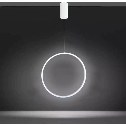 Nordic Round Ring Led Pendant Lights Minimalism Design Table Dining Decor for Kitchen Track Lighting Home Indoor Fixture Black