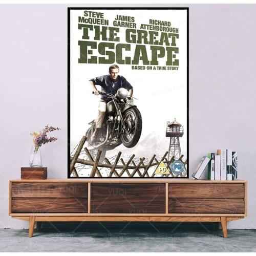 Classic Movie Posters and Prints Steve The Great Escape Canvas Painting Wall Art Picture Living Room Home Decor