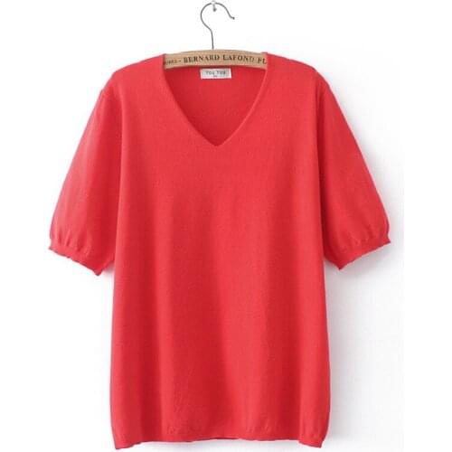 Plus Size Womens V-neck Crochet Tshirts Short Sleeve Slim Tops Oversized Summer Shirts