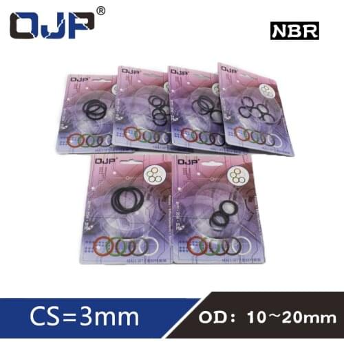 Rubber Ring Black NBR Sealing O-Ring thickness CS3mm OD10/11/12/13/14/15/16/17/18/19/20mm Waterproof oil resistance Boxed Gasket