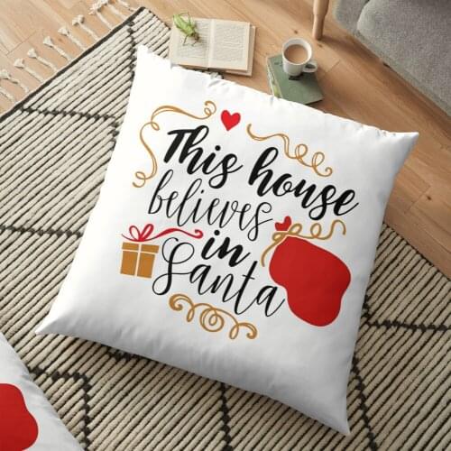 This House Believes in Santa Printed Christmas Pillowcase 2021 Decor for Home Merry Christmas Ornament Navidad Xmas Gift