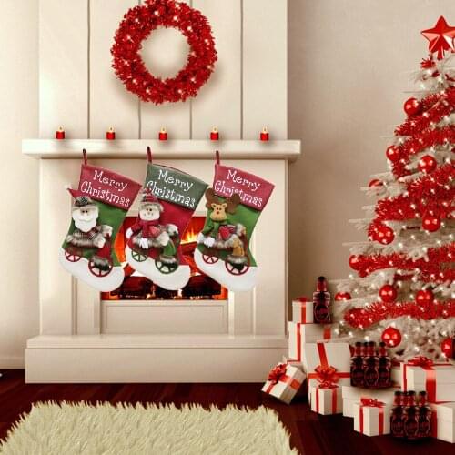 Christmas Ornaments Christmas Stockings Candy Bags Gift Socks Bags Christmas Ornaments Cute ChildrenS Gift Rack Fireplace Tree