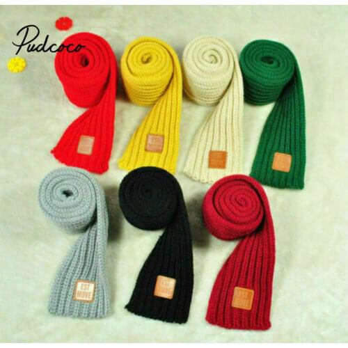 Fashion 2020 Spring Winter Kids Scarves Warm Baby Boys Girls Scarf Solid Soft Scarf Collar Children Stretch Neck Ring 100-135cm