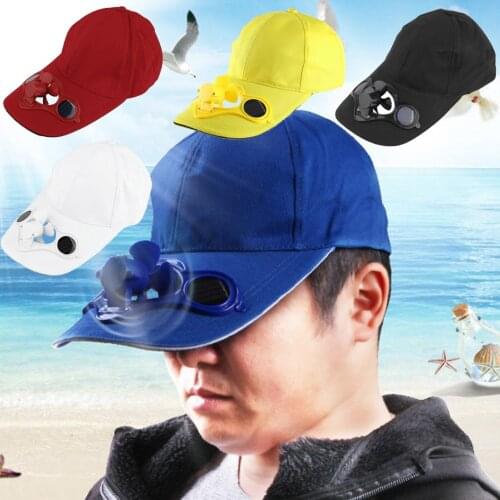 Fishing Summer Sport Outdoor Hat Cap With Solar Sun Power Cool Fan For Cycling Energy Save No Batteries Required For Vip