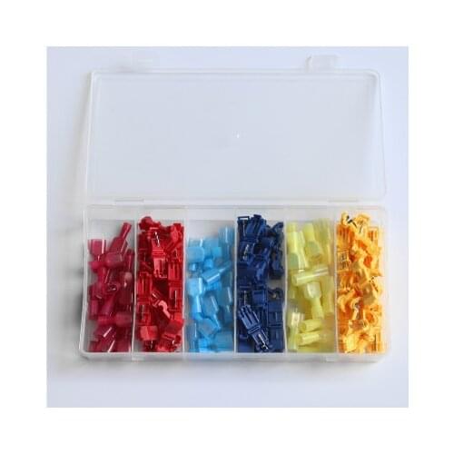 T-Tap Wire Connectors Self-Stripping Quick Splice Electrical Wire Terminals Kit Insulated Male Quick Disconnect Spade Terminals