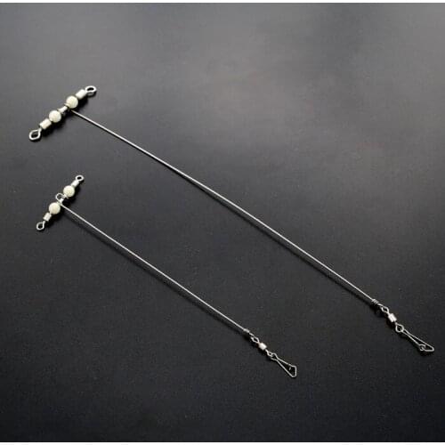T-shape cross-line luminous beads balance with swivel and snap fishing accessory 10pcs/lot