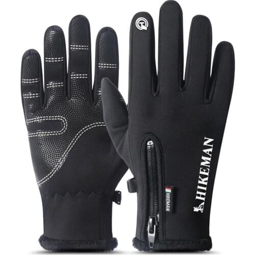 Outdoor Touch Screen Bike Gloves Winter Thermal Windproof Warm Full Finger Cycling Gloves Waterproof Bicycle Glove For Men Women