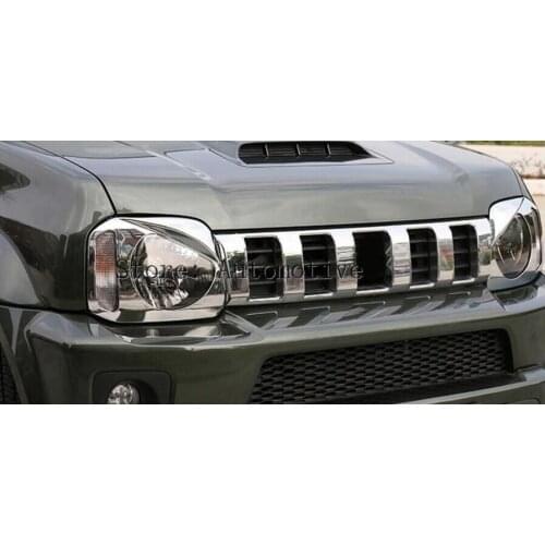 Exterior / 3 Colors For Choice ! For Suzuki Jimny 2011 - 2015 ABS Front Headlight Lamp Accessories Cover Trim 2 Pcs