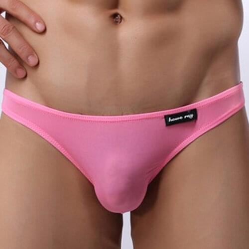 Hot Sale Ice Silk Sexy Underwear Men Briefs Seamless Breathable Thin Underpants Bikini Slip Homme Male Panties