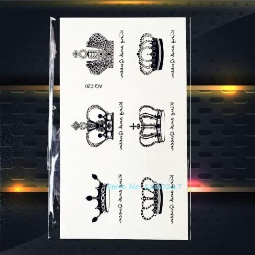 1PC Fashion Queen Crown Design Waterproof Tattoo Stickers PAQ-020 Healthy Removable Temporary Tattoos For Sexy Women Girl Body