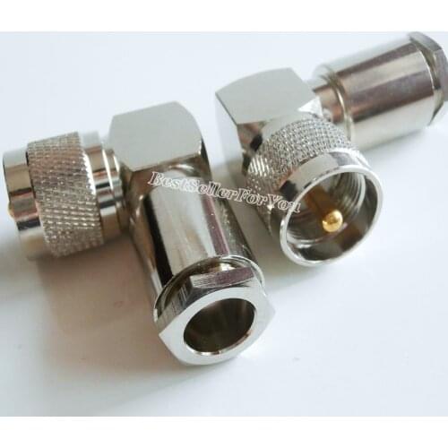 1x UHF Male PL259 PL-259 90 Degree Clamp RG8 RG213 LMR400 Cable Right Angle RA RF Connector