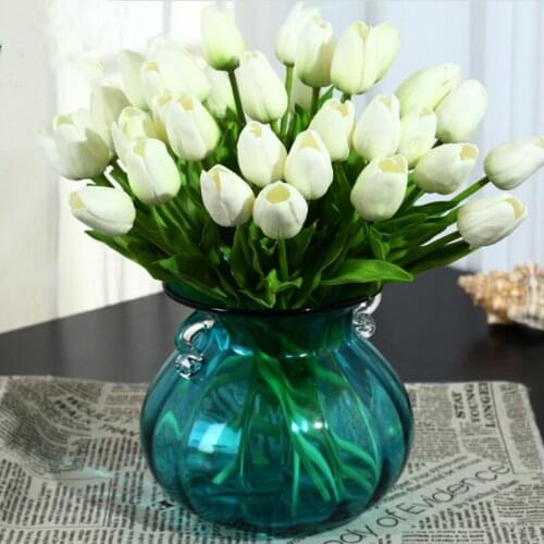 20PCS/LOT pu tulip flower real touch wedding flower bouquet artificial flowers for home Birthday party decoration