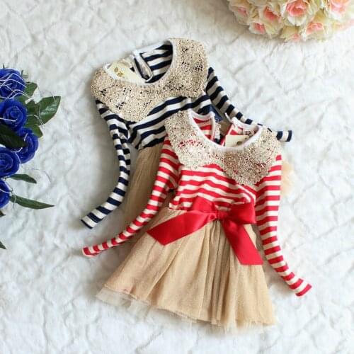 2020 Princess Girls Dress lace Baby Girl Dress Christmas Kids Girl Dresses Stripe Tutu baby girl clothes Xmas girls dress