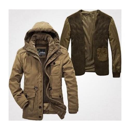 2020 Winter Jacket Men Thicken Warm -40 Degrees Cotton-Padded Jackets Mens 2 in 1 Hooded Windbreaker Parkas Winter Coats Men