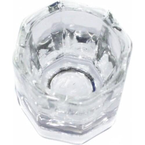 50% Hot Sale Octagonal Shape Glass Cup Dappen Dish Container for Arcylic Nail Art Liquid Powder