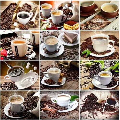 Full Square/Round Drill Diamond Painting Coffee 5D DIY Diamond Embroidery Scenery Rhinestone Mosaic Sale Home Decoration