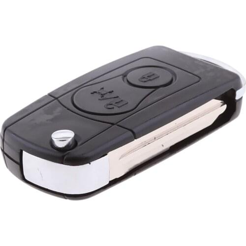 Car Keyless Entry Key Fob Case Shell Flip Folding Smart Remote Key Case Fits for Ssangyong Actyon Rexton, 2-Button Black