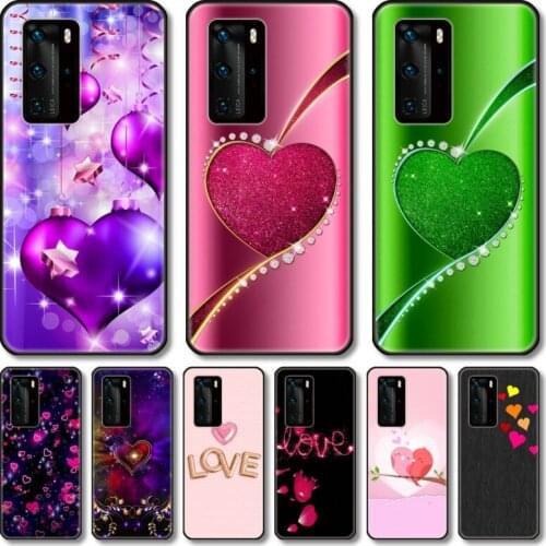 Colorful love Phone Case For Huawei Honor 20 10 9 8 N Pro Lite A C RU black cell shell