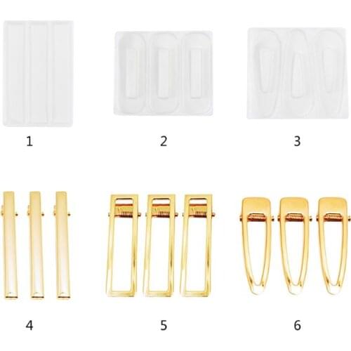 DIY Crafts Resin Silicone Epoxy Mold Hair Clip Geometric Barrette Mould Jewelry Casting Tools Headwear Making Supplies Gift