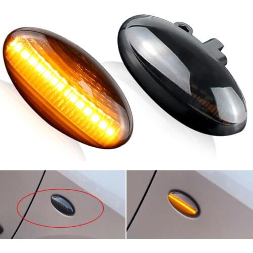 2PC Smoked LED Turn Signal Lamp Blinker For Peugeot 307 206 407 107 607 1007 Citroen C1 C2 C3 C5 C6 Sequential Side Marker Light