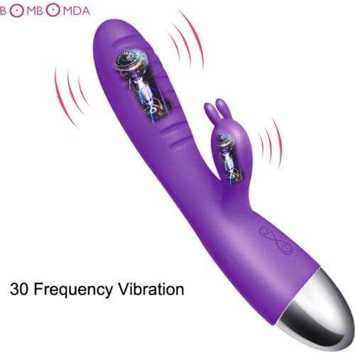 30 Speeds Rabbit G Spot Dildo Vibrator for Women Dual Vibration Clitoris Stimulation Massager Female Masturbation Adult Sex Toys