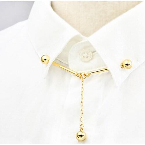 French Shirt Collar Needle Spiral Buckle High Quality Simple Round Ball Fringed Necktie Pins Fashion Mans Jewelry