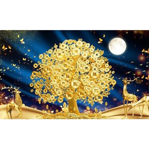 5D DIY Diamond Painting Money Tree Diamond mosaic Embroidery Coin Tree Pattern Cross Stitch Handicraft Home Decor Handmade Gift