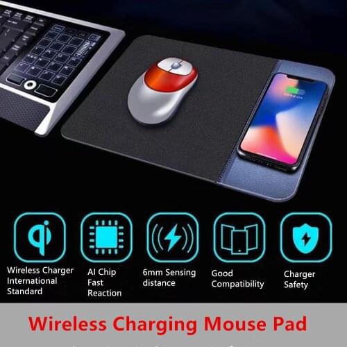 Mouse Pad Fast 5W 10W Qi Wireless Charging MousePad Gaming Mat Universal for iPhone Samsung Huawei Xiaomi