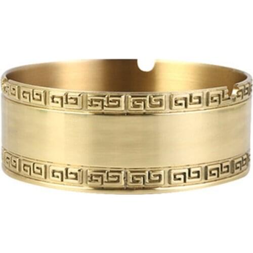 Circular Metallic Copper Cigarettes Ashtray Creative Ash Tray Holder Home Desktop Accessories Smoking Tool Beautiful Gift