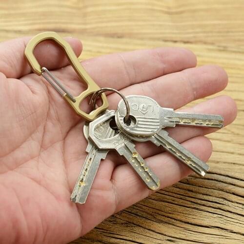 Outdoor Camping Hiking Brass Spring Snap Hook Locking Carabiner Keychain Buckle