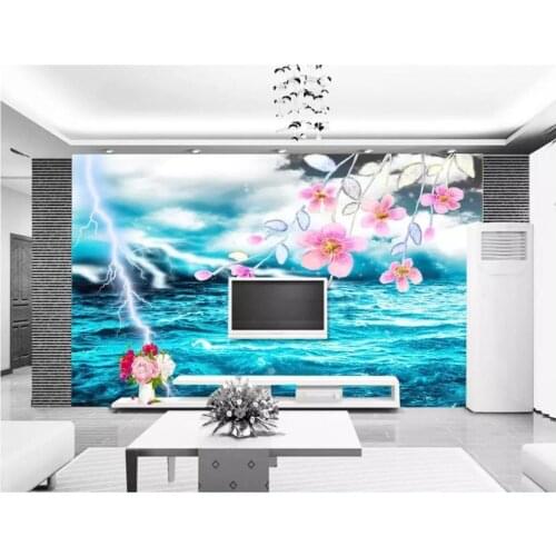 Custom photo wallpaper for walls 3 d murals wallpaper Green seascape flower wallpaper background wall papers home decoration