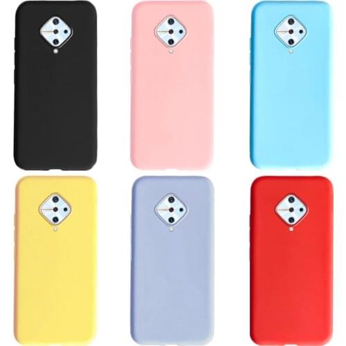 For Vivo S1 Pro Case Cover on For Vivo V17 Russia V1945A V19 V17 Pro 1909 Liquid Silicone Shockproof Cover Soft TPU Phone Bumper