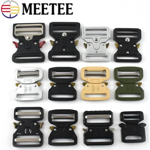 Meetee Metal Quick Side Release Buckles for Webbing Tactical Belt Safety Strong Hooks Clips DIY Outdoor Luggage Accessories