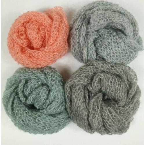Clearance!Hand Knitted Stretch Soft Mohair Newborn Infant Photo Shooting Wraps 60x30CM Baby Photography Accessories