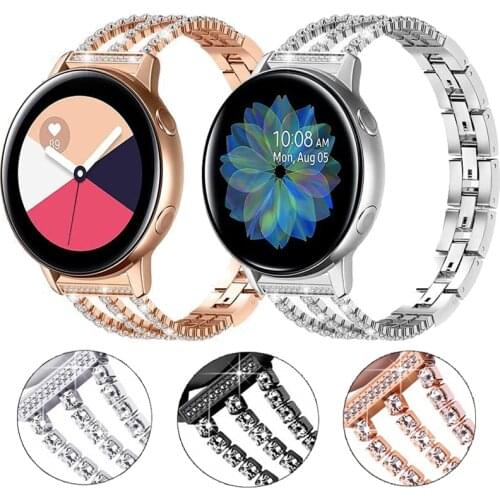 Women Diamond Watch Strap for samsung galaxy watch active 2 44 40mm bracelet for galaxy watch 46mm 42mm s3 huawei gt 2e strap